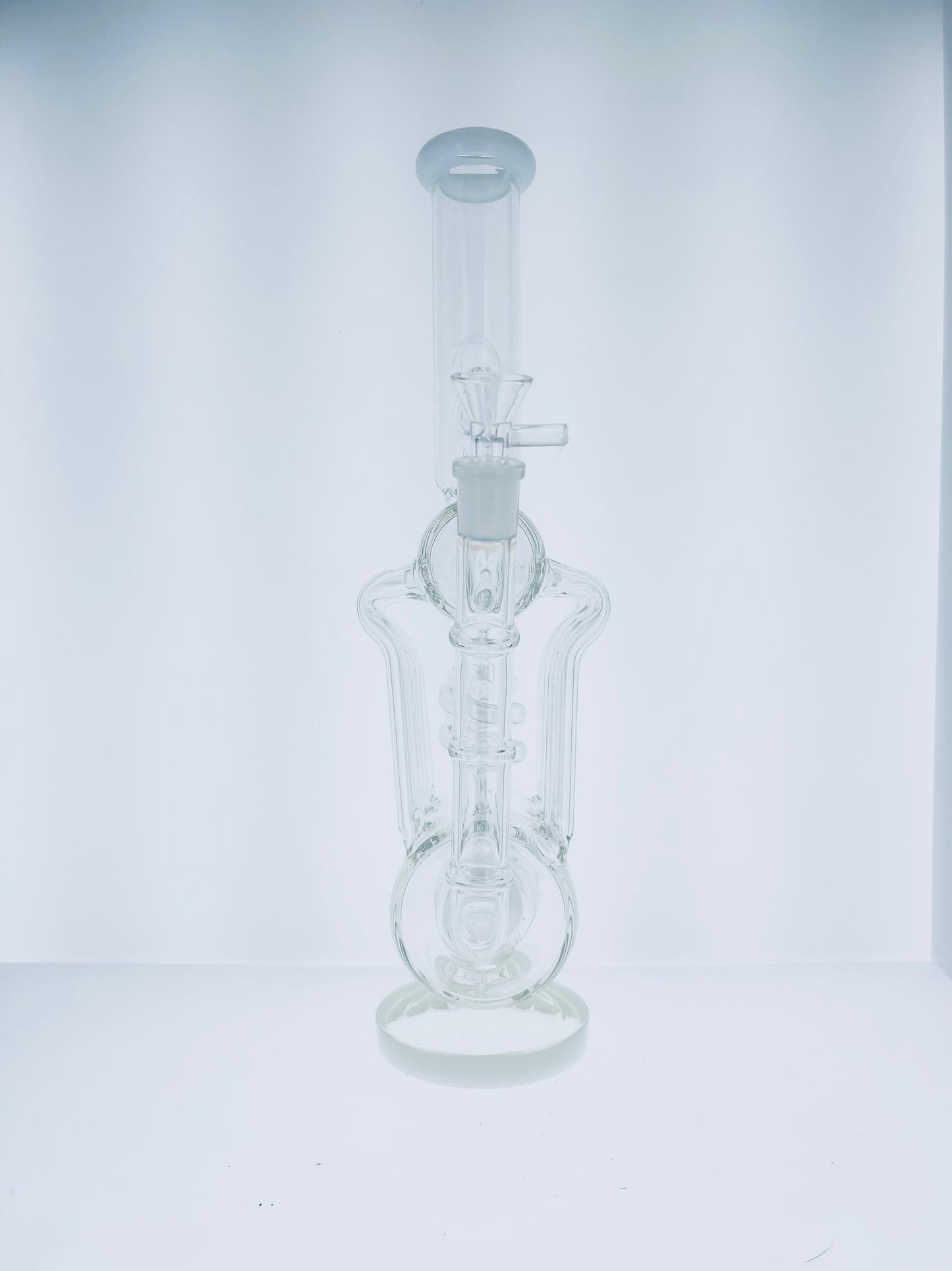 15" Dual Stem Line Multi Uptake Recycler w/ Color Accents