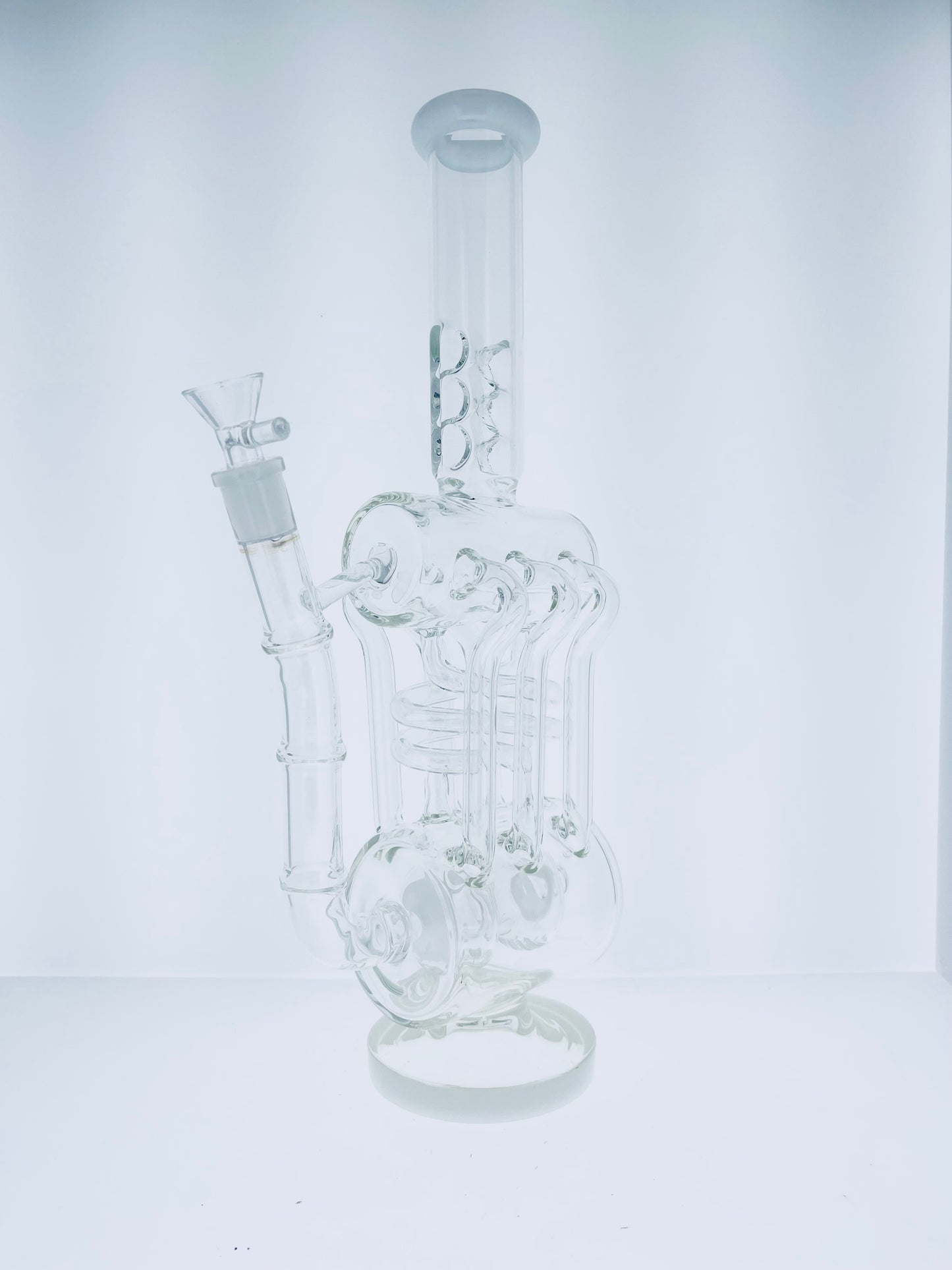 15" Dual Stem Line Multi Uptake Recycler w/ Color Accents