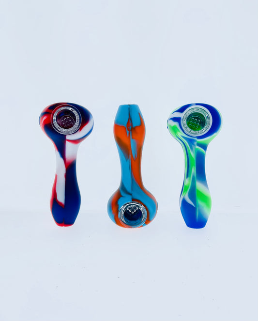 4.5" Silicone Hand Pipe w/ Replaceable Bowl