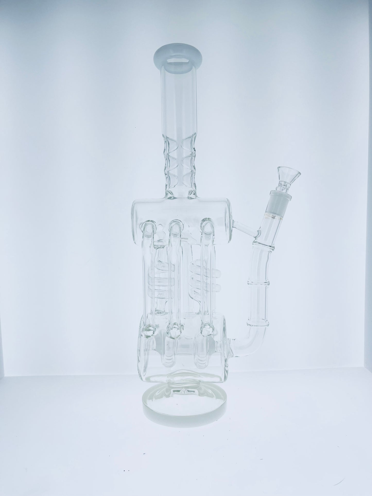 15" Dual Stem Line Multi Uptake Recycler w/ Color Accents